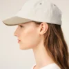 Beige and White Bicolor Cotton Ami Paris Cap Beige and White Bicolor Cotton Ami Paris Cap