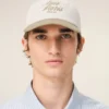 Beige and White Bicolor Cotton Ami Paris Cap Beige and White Bicolor Cotton Ami Paris Cap