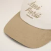 Beige and White Bicolor Cotton Ami Paris Cap Beige and White Bicolor Cotton Ami Paris Cap