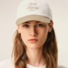 Beige and White Bicolor Cotton Ami Paris Cap Beige and White Bicolor Cotton Ami Paris Cap