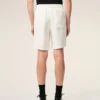 Beige Blended Linen Elasticated Waist Ami De Coeur Shorts Beige Blended Linen Elasticated Waist Ami De Coeur Shorts
