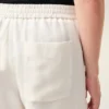 Beige Blended Linen Elasticated Waist Ami De Coeur Shorts Beige Blended Linen Elasticated Waist Ami De Coeur Shorts