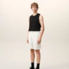 Beige Blended Linen Elasticated Waist Ami De Coeur Shorts Beige Blended Linen Elasticated Waist Ami De Coeur Shorts
