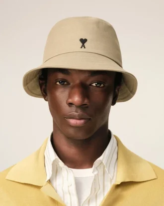 Beige Cotton Ami De Coeur Bucket Hat Beige Cotton Ami De Coeur Bucket Hat