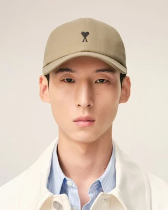 Beige Cotton Ami De Coeur Embroidery Cap Beige Cotton Ami De Coeur Embroidery Cap