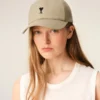 Beige Cotton Ami De Coeur Embroidery Cap Beige Cotton Ami De Coeur Embroidery Cap