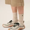 Beige Cotton Ami De Coeur Socks