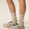 Beige Cotton Ami De Coeur Socks