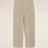 Beige Cotton Baggy Trousers Beige Cotton Baggy Trousers