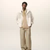 Beige Cotton Baggy Trousers Beige Cotton Baggy Trousers