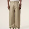 Beige Cotton Baggy Trousers Beige Cotton Baggy Trousers