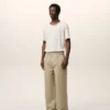 Beige Cotton Baggy Trousers Beige Cotton Baggy Trousers