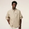 Beige Cotton Boxy Embroidered Ami De Coeur Shirt Beige Cotton Boxy Embroidered Ami De Coeur Shirt