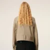 Beige Cotton Buttoned Jacket Beige Cotton Buttoned Jacket