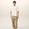 Beige Cotton Carrot Oversized Trousers Beige Cotton Carrot Oversized Trousers