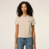 Beige Cotton Cropped Ami De Coeur T-Shirt Beige Cotton Cropped Ami De Coeur T-Shirt