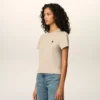 Beige Cotton Cropped Ami De Coeur T-Shirt Beige Cotton Cropped Ami De Coeur T-Shirt