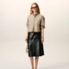Beige Cotton Cropped Embossed Ami De Coeur Shirt Beige Cotton Cropped Embossed Ami De Coeur Shirt