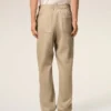 Beige Cotton Elasticated Waist Trousers Beige Cotton Elasticated Waist Trousers