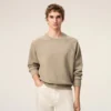 Beige Cotton Embossed Ami De Coeur Sweatshirt Beige Cotton Embossed Ami De Coeur Sweatshirt