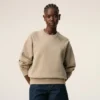 Beige Cotton Embossed Ami De Coeur Sweatshirt Beige Cotton Embossed Ami De Coeur Sweatshirt