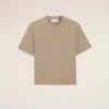 Beige Cotton Embossed Ami De Coeur T-Shirt Beige Cotton Embossed Ami De Coeur T-Shirt