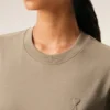 Beige Cotton Embossed Ami De Coeur T-Shirt Beige Cotton Embossed Ami De Coeur T-Shirt