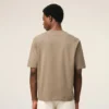 Beige Cotton Embossed Ami De Coeur T-Shirt Beige Cotton Embossed Ami De Coeur T-Shirt