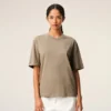 Beige Cotton Embossed Ami De Coeur T-Shirt Beige Cotton Embossed Ami De Coeur T-Shirt