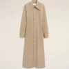 Beige Cotton Fitted Shirt Dress Beige Cotton Fitted Shirt Dress