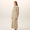 Beige Cotton Fitted Shirt Dress Beige Cotton Fitted Shirt Dress
