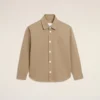 Beige Cotton Knitted Ami De Coeur Overshirt Beige Cotton Knitted Ami De Coeur Overshirt