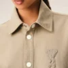 Beige Cotton Knitted Ami De Coeur Overshirt Beige Cotton Knitted Ami De Coeur Overshirt