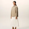 Beige Cotton Knitted Ami De Coeur Overshirt Beige Cotton Knitted Ami De Coeur Overshirt