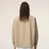 Beige Cotton Knitted Ami De Coeur Overshirt Beige Cotton Knitted Ami De Coeur Overshirt