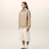 Beige Cotton Knitted Ami De Coeur Overshirt Beige Cotton Knitted Ami De Coeur Overshirt