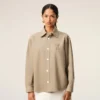 Beige Cotton Knitted Ami De Coeur Overshirt Beige Cotton Knitted Ami De Coeur Overshirt