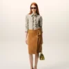 Beige Cotton Long Sleeve Ruffled Adjusted Shirt Beige Cotton Long Sleeve Ruffled Adjusted Shirt