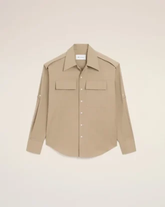 Beige Cotton Saharienne Shirt