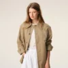 Beige Cotton Worker Buttoned Jacket Beige Cotton Worker Buttoned Jacket