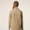 Beige Cotton Worker Buttoned Jacket Beige Cotton Worker Buttoned Jacket