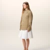 Beige Cotton Worker Buttoned Jacket Beige Cotton Worker Buttoned Jacket