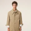 Beige Cotton Worker Buttoned Jacket Beige Cotton Worker Buttoned Jacket
