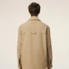 Beige Cotton Worker Buttoned Jacket Beige Cotton Worker Buttoned Jacket