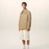 Beige Cotton Worker Buttoned Jacket Beige Cotton Worker Buttoned Jacket