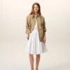 Beige Cotton Worker Buttoned Jacket Beige Cotton Worker Buttoned Jacket