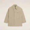 Beige Cotton Worker Jacket Beige Cotton Worker Jacket