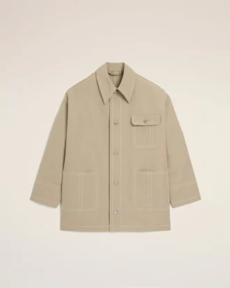 Beige Cotton Worker Jacket
