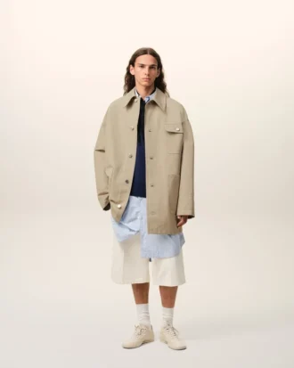 Beige Cotton Worker Jacket