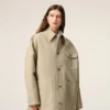 Beige Cotton Worker Jacket Beige Cotton Worker Jacket